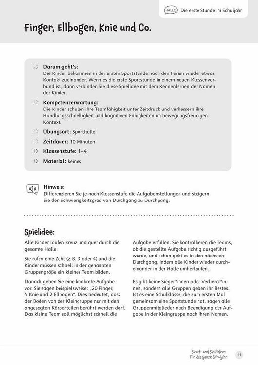 Produktbild: Sport- und Spielideen f&uuml;r das ganze Schuljahr