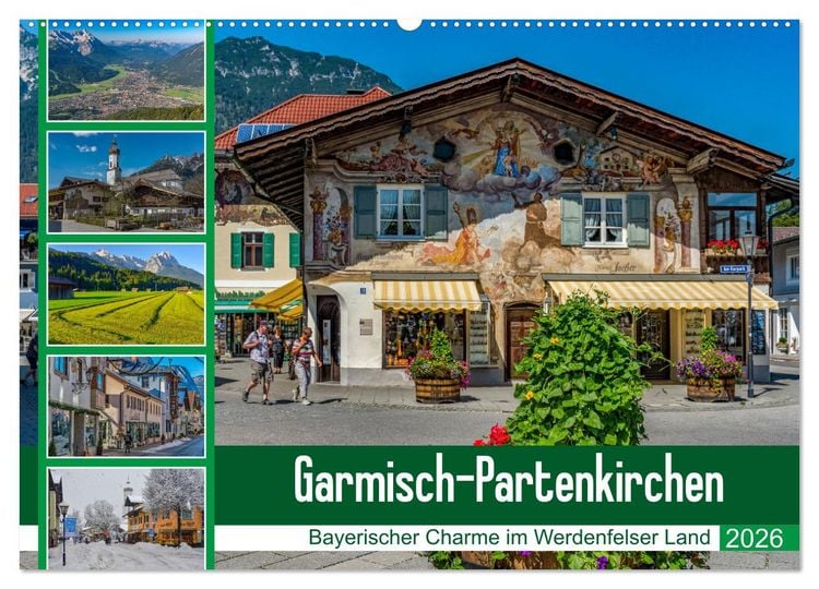Produktbild: Garmisch-Partenkirchen - Bayerischer Charme im Werdenfelser Land (Wandkalender 2026 DIN A2 quer), CALVENDO Monatskalender