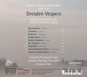 Produktbild: Johann David Heinichen: Dresden Vespers - Vespers