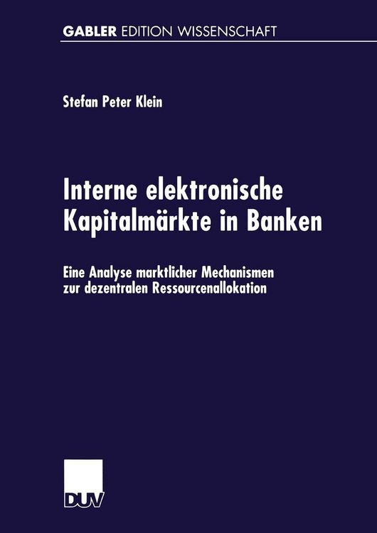 Produktbild: Interne elektronische Kapitalm&auml;rkte in Banken