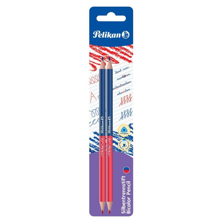 Produktbild: Pelikan Stift zum Silbentrennen dreieckig rot/blau 2er Set