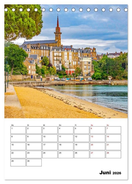 Produktbild: Malerische Bretagne - Reiseplaner (Tischkalender 2026 DIN A5 hoch), CALVENDO Monatskalender