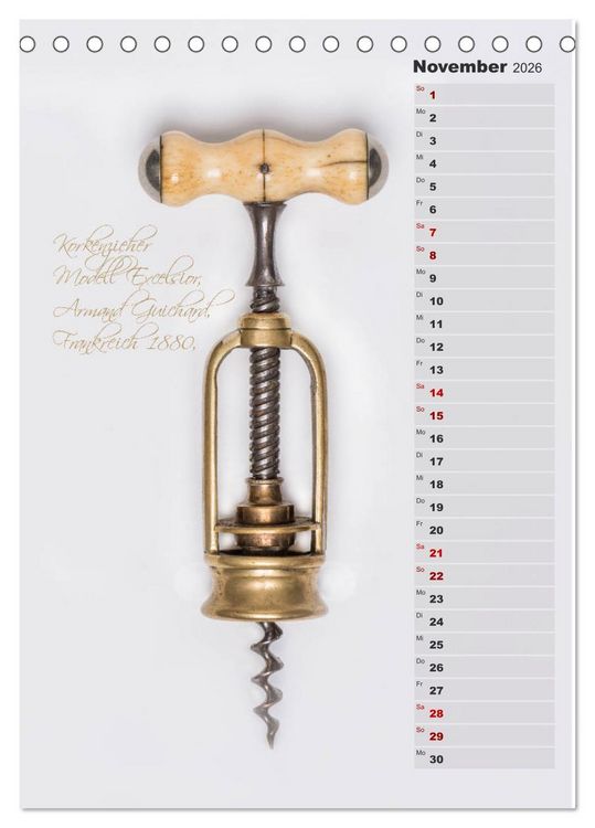 Produktbild: Emotionale Momente: Korkenzieher - geniales Alltagswerkzeug. Planer. (Tischkalender 2026 DIN A5 hoch), CALVENDO Monatskalender