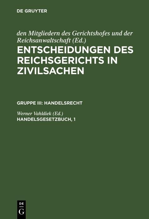 Produktbild: Handelsgesetzbuch, 1