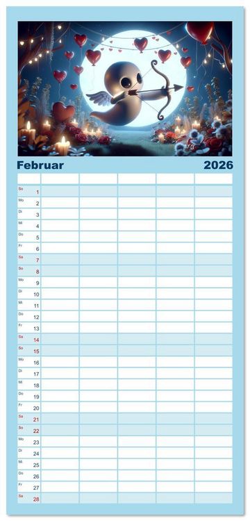 Produktbild: Familienplaner 2026 - Spuk und Spiel: Ein Jahr mit kleinen Plagegeistern mit 5 Spalten (Wandkalender, 21 x 45 cm) CALVENDO