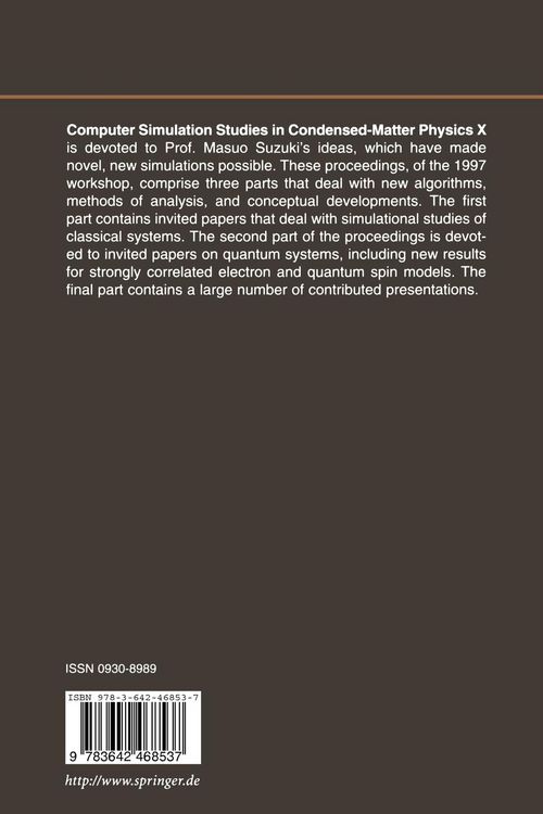 Produktbild: Computer Simulation Studies in Condensed-Matter Physics X