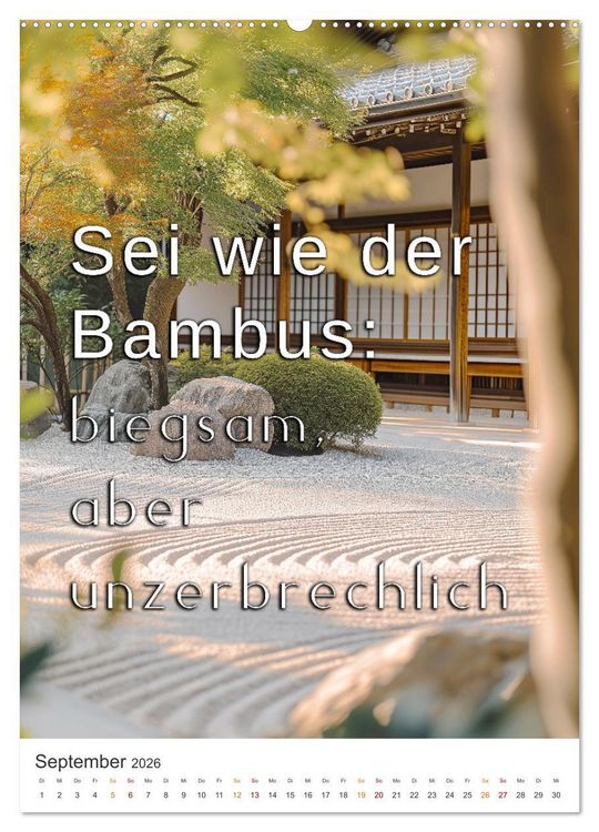 Produktbild: Zen Garten - Wo Natur und Geist in Einklang sind (hochwertiger Premium Wandkalender 2026 DIN A2 hoch), Kunstdruck in Hochglanz