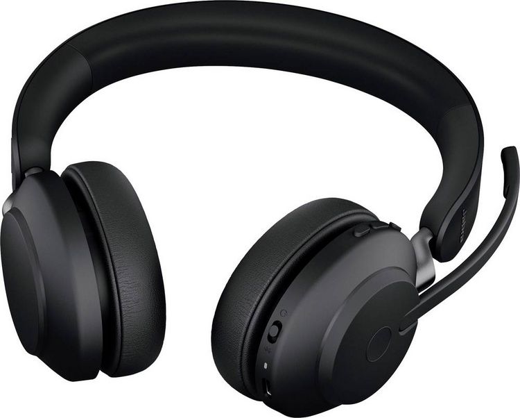 Produktbild: Jabra Evolve2 65 UC Telefon On Ear Headset Bluetooth&reg; Stereo Schwarz Noise Cancelling Lautst&auml;rkeregelung, Batterieladeanzeige, Mikrofon-Stummschalt