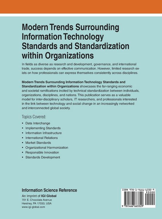 Produktbild: Modern Trends Surrounding Information Technology Standards and Standardization Within Organizations