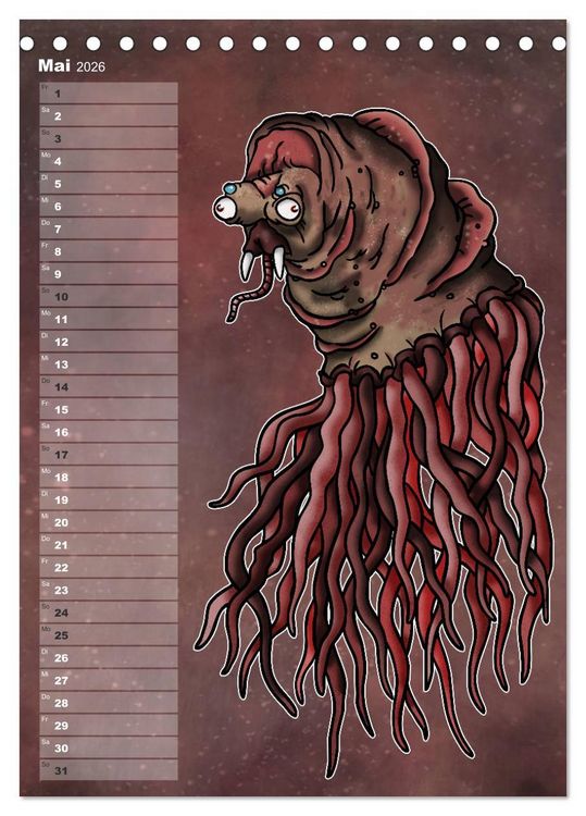 Produktbild: Bestiarium Vladi Krafft (Tischkalender 2026 DIN A5 hoch), CALVENDO Monatskalender
