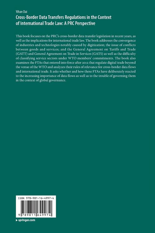 Produktbild: Cross-Border Data Transfers Regulations in the Context of International Trade Law: A PRC Perspective
