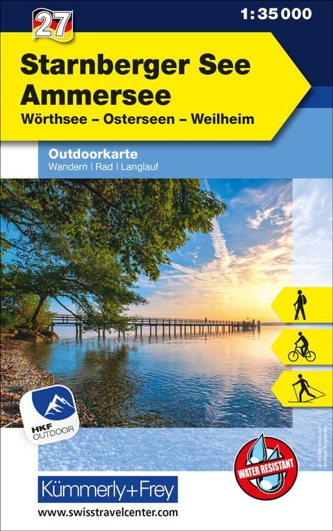 Produktbild: Starnberger See Ammersee Wörthsee, Osterseen, Weilheim, Nr. 27 Outdoorkarte Deutschland 1:35 000