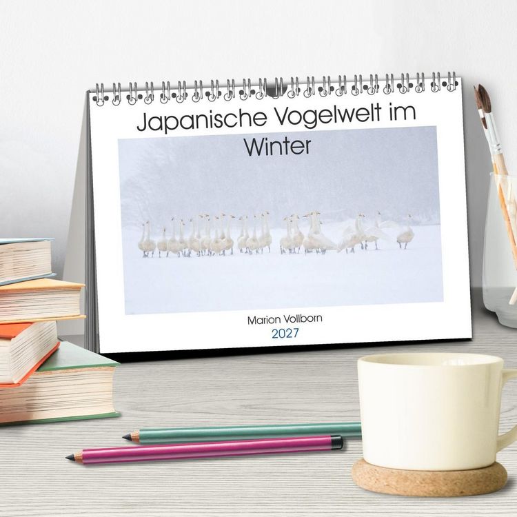 Produktbild: Japanische Vogelwelt im Winter (Tischkalender 2027 DIN A5 quer), CALVENDO Monatskalender