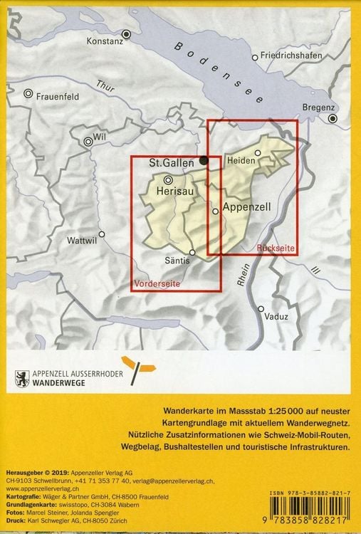 Produktbild: Wanderkarte Appenzellerland 1:25000
