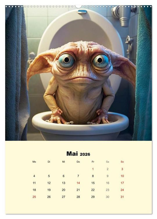 Produktbild: Monsteralarm. Die Invasion der kleinen Qu&auml;lgeister (hochwertiger Premium Wandkalender 2026 DIN A2 hoch), Kunstdruck in Hochglanz
