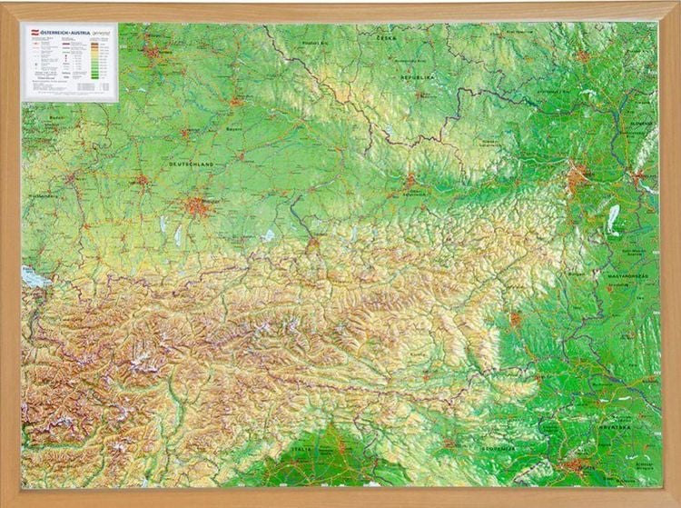 Produktbild: Markgraf, A: Relief &Ouml;sterreich 1:800.000 mit Naturholzrahmen