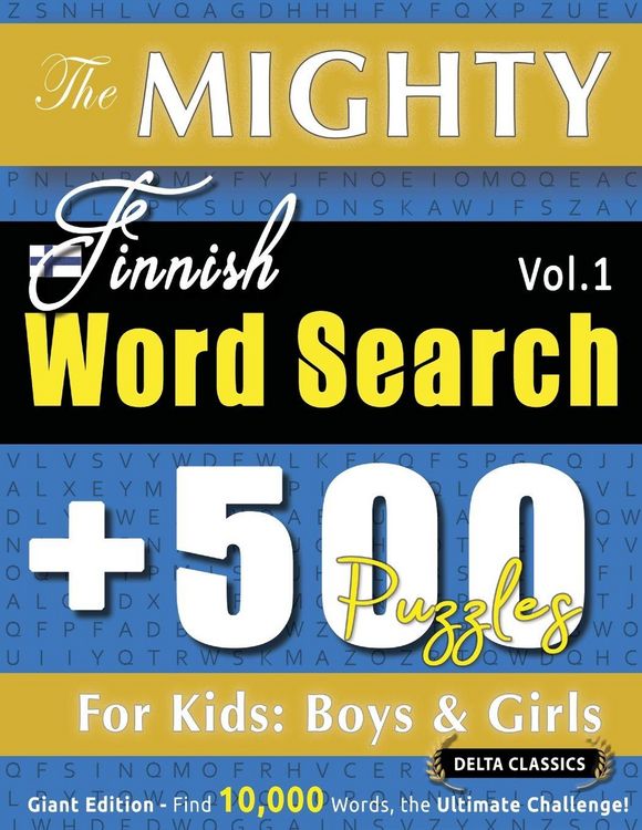 Produktbild: The Mighty Finnish Word Search - 500 Puzzles For Kids