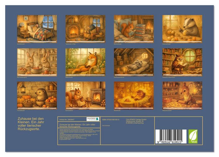 Produktbild: Zuhause bei den Kleinen. Ein Jahr voller tierischer R&uuml;ckzugsorte. (Wandkalender 2026 DIN A4 quer), CALVENDO Monatskalender