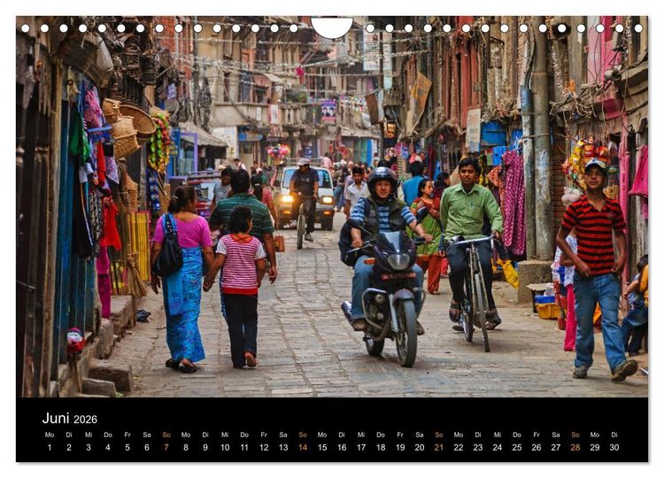 Produktbild: Nepal - In den Stra&szlig;en von Kathmandu (Wandkalender 2026 DIN A4 quer), CALVENDO Monatskalender