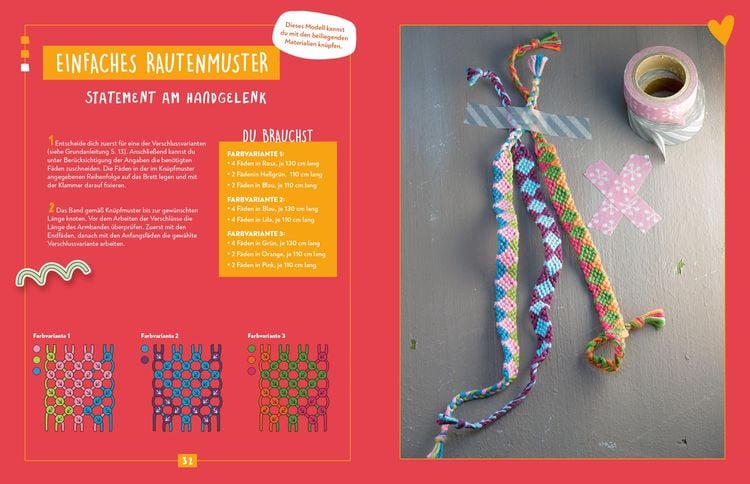 Kreativstart Kids Freundschaftsbänder. Anleitungsbuch und Material