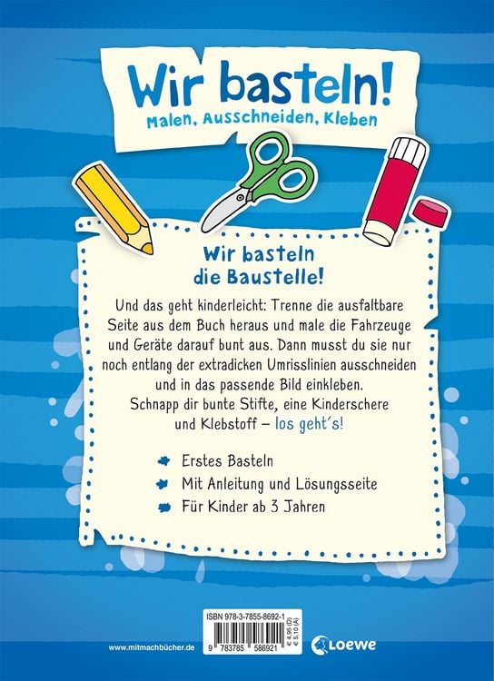 Produktbild: Wir basteln! - Malen, Ausschneiden, Kleben - Baustelle