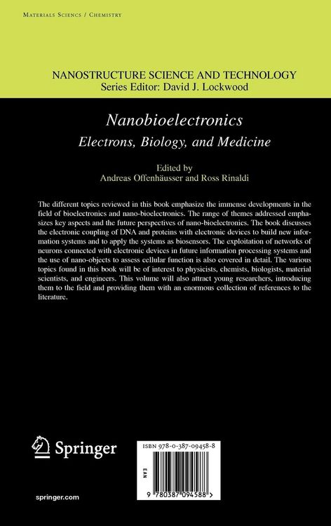 Produktbild: Nanobioelectronics - for Electronics, Biology, and Medicine