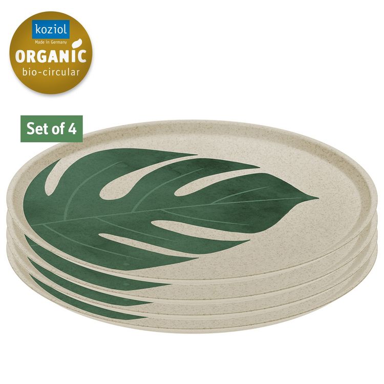 Produktbild: Koziol Großer Teller 25,5 cm 4er-Set CONNECT PLATE MONSTERA LEAF
