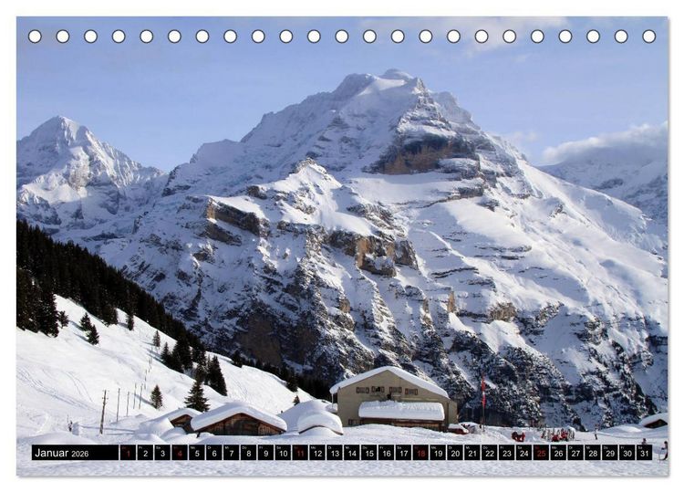 Produktbild: Das Dreigestirn im Berner Oberland. Eiger, M&ouml;nch und Jungfrau (Tischkalender 2026 DIN A5 quer), CALVENDO Monatskalender