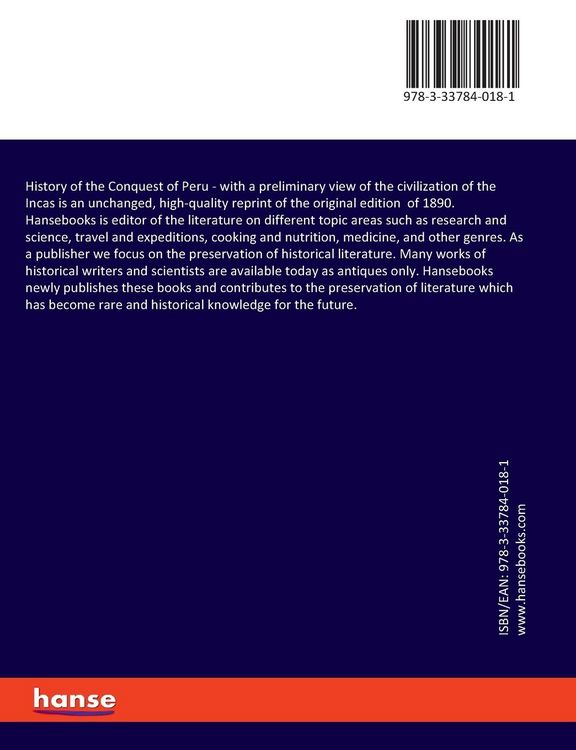 Produktbild: History of the Conquest of Peru