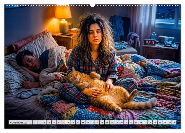 Produktbild: Typisch Katze! - Katzenalltag: Wir sind nur das Personal (hochwertiger Premium Wandkalender 2027 DIN A2 quer), Kunstdruck in Hochglanz