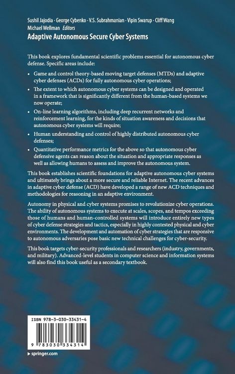 Produktbild: Adaptive Autonomous Secure Cyber Systems