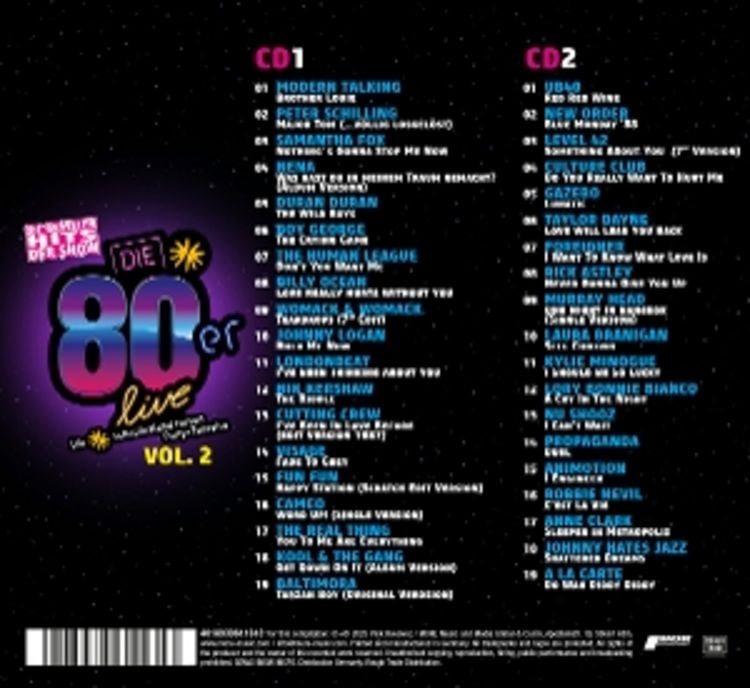 Produktbild: Die 80er Live Vol. 2 - Die Gr&ouml;&aacute;ten Hits der Show