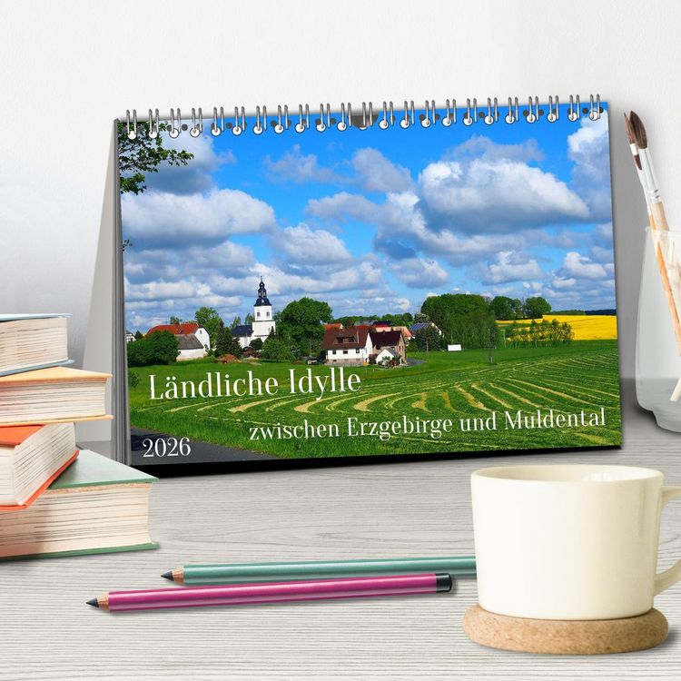 Produktbild: L&auml;ndliche Idylle zwischen Erzgebirge und Muldental (Tischkalender 2026 DIN A5 quer), CALVENDO Monatskalender