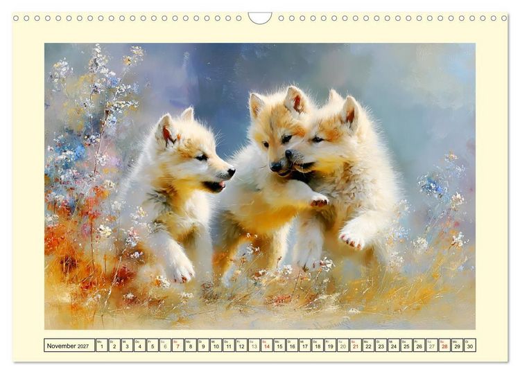 Produktbild: Waldseelen. Verspielte W&ouml;lfe im Licht der Natur (Wandkalender 2027 DIN A3 quer), CALVENDO Monatskalender