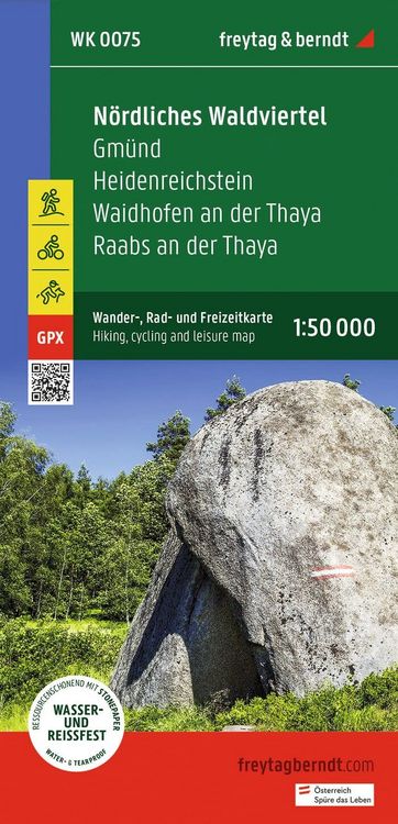 Produktbild: freytag & berndt Wanderkarte WK 0075 N&ouml;rdliches Waldviertel, Gm&uuml;nd - Heidenreichstein - Waidhofen a.d. Thaya - Raabs a.d. Thaya 1:50.000