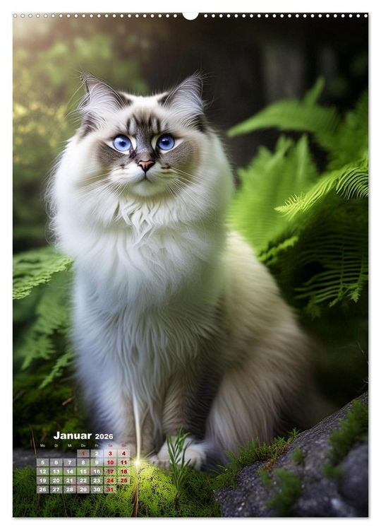 Produktbild: Pfotenabenteuer - Ragdolls in der Natur (hochwertiger Premium Wandkalender 2026 DIN A2 hoch), Kunstdruck in Hochglanz