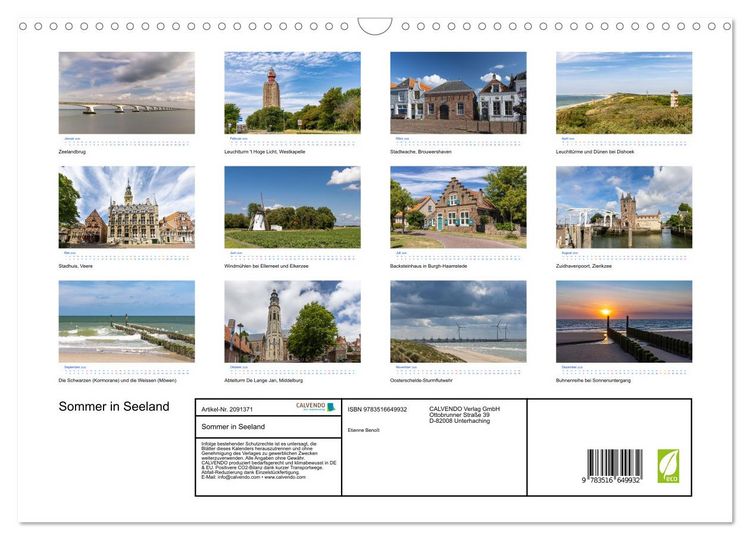 Produktbild: Sommer in Seeland (Wandkalender 2026 DIN A3 quer), CALVENDO Monatskalender