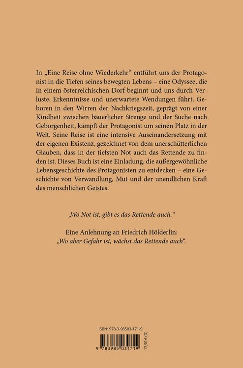 Produktbild: Eine Reise ohne Wiederkehr