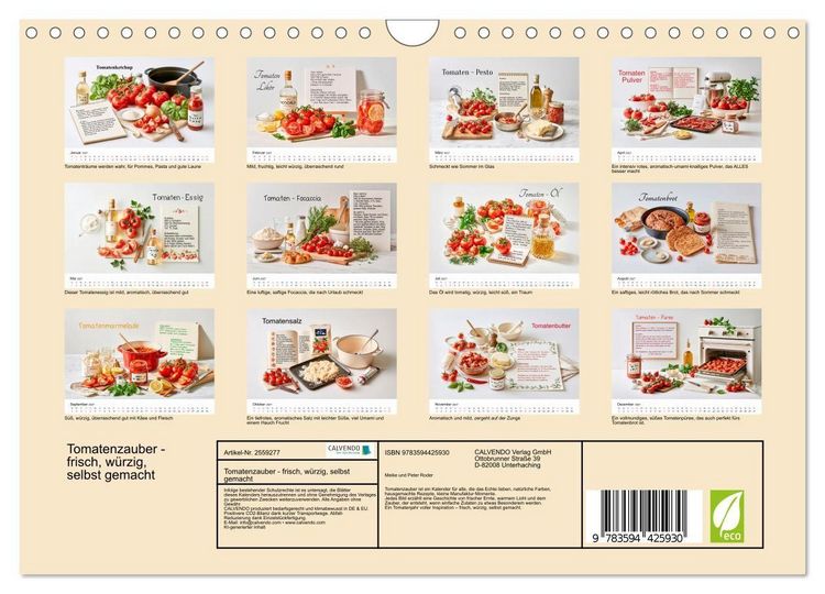 Produktbild: Tomatenzauber - frisch, w&uuml;rzig, selbst gemacht (Wandkalender 2027 DIN A4 quer), CALVENDO Monatskalender
