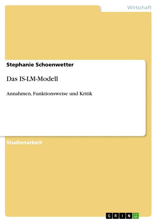 Produktbild: Das IS-LM-Modell