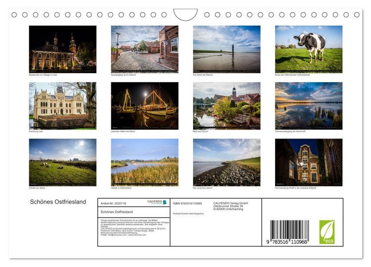 Produktbild: Sch&ouml;nes Ostfriesland (Wandkalender 2026 DIN A4 quer), CALVENDO Monatskalender