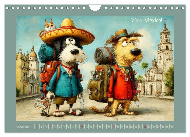 Produktbild: Weltenbummler. Hund und Katz auf Reisen (Wandkalender 2026 DIN A4 quer), CALVENDO Monatskalender