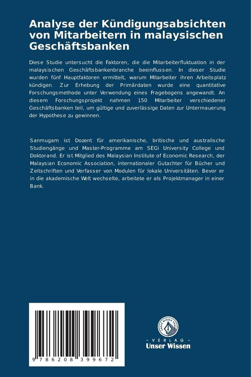 Produktbild: Analyse der K&uuml;ndigungsabsichten von Mitarbeitern in malaysischen Gesch&auml;ftsbanken