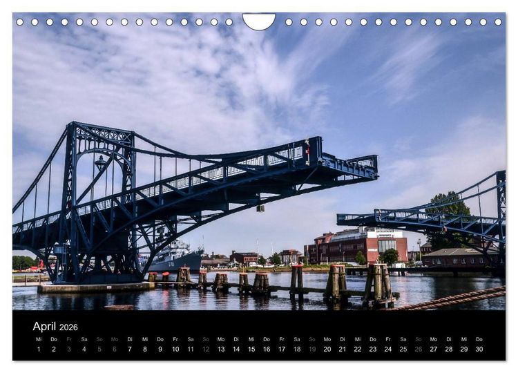 Produktbild: Kaiser-Wilhelm-Br&uuml;cke Wilhelmshaven (Wandkalender 2026 DIN A4 quer), CALVENDO Monatskalender