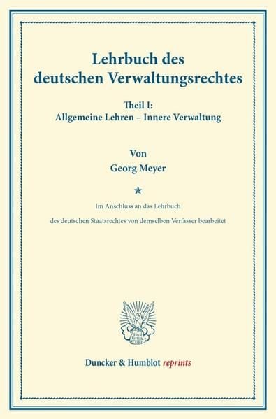 Produktbild: Lehrbuch des deutschen Verwaltungsrechtes.