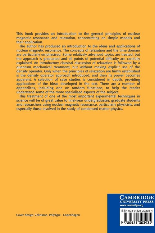 Produktbild: Nuclear Magnetic Resonance and Relaxation