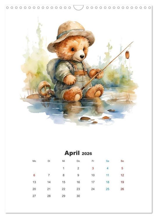 Produktbild: Petri Heil, Taddy! (Wandkalender 2026 DIN A3 hoch), CALVENDO Monatskalender