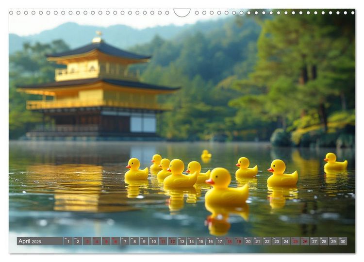 Produktbild: Gummienten auf Weltreise (Wandkalender 2026 DIN A3 quer), CALVENDO Monatskalender