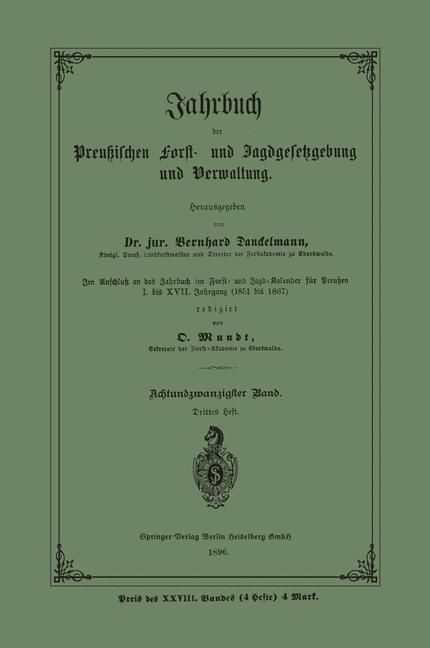 Produktbild: Jahrbuch der Preu&szlig;ischen Forst- und Jagdgesetzgebung und Verwaltung