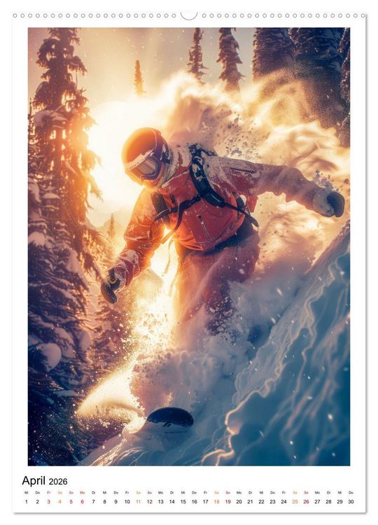 Produktbild: Snowboarden - coole Tage (Wandkalender 2026 DIN A2 hoch), CALVENDO Monatskalender
